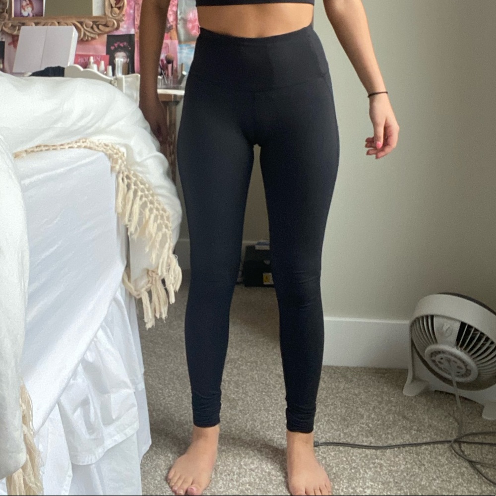 LULULEMON BLACK FULL-LENGTH THERMAL LEGGINGS